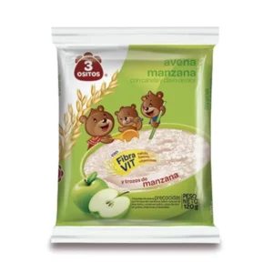 Avena 3 ositos con pedazos de manzana, canela y clavo de olor
